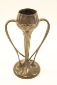 A Libertys Tudric pewter pattern 029 whiplash tulip vase, as designed by Archibald Knox,