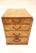 A late 19th century Japanese parquetry Tansu scholars/travelling desk column with geometric diamond