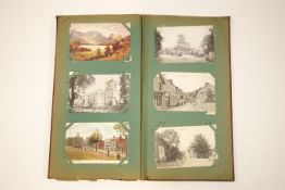 An early 20th century postcard album with various local views,