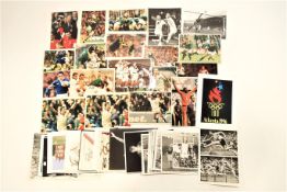 Sport : 100 Press photos, colour and black & white , various sizes, including cricket, athletics,