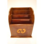 An Edwardian inlaid mahogany letter rack, circa 1910,