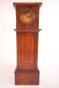 An early miniature mahogany longcase clock with boxwood and ebony banding,