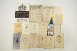 Menus (1900's-1930's), a few modern including Grand Hotel London, Frascati, Langham's,