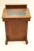 A Victorian inlaid walnut Davenport, of traditional form,