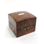 An early Victorian walnut square perfume case,