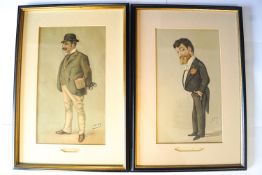 A framed set of 'Spy' (Sir Lesley Ward) cartoons, comprising 'The Badminton, Jimmy,