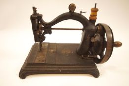 A 19th century Newton and Co cast iron sewing machine No 10829, decorated with a floral motif,