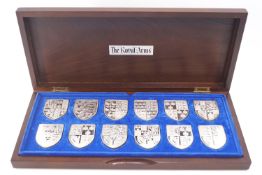 A cased set, The Royal Arms in SIlver