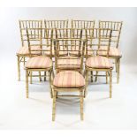 A set of eight 19th century style ball room chairs of traditional form,