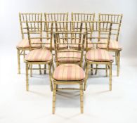 A set of eight 19th century style ball room chairs of traditional form,