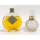 A Worth Lalique 'Je Reviens' perfume bottle, with label and contents, and another,