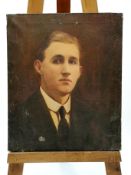 Early 20th century School, Portrait of a gentleman, oil on canvas, un-framed,