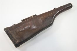 A 19th Century leather gun case with brass lock,