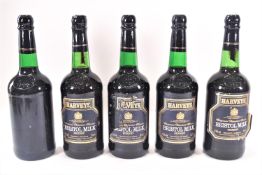 Five bottles of Harvey's Bristol milk, 75cl,