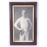 A photograph of England rugby player Circa 1900 and an etching of a rugby pitch of the same era