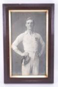 A photograph of England rugby player Circa 1900 and an etching of a rugby pitch of the same era