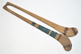A pair of Hurley sticks,