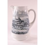 A Copeland china jug, marked 'Going to the Derby',