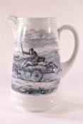 A Copeland china jug, marked 'Going to the Derby',