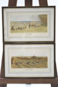 Cecil Aldin, two hunting prints "The Huntsman" and "The Whip" 26 x 71 cm and two others.