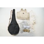 A ladies fencing kit (right handed), comprising a jacket, under jacket, coaches palsteron,