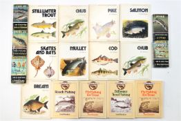 A box of collectable fishing books including four volumes of Fishing Skills by Tony Whieldon.