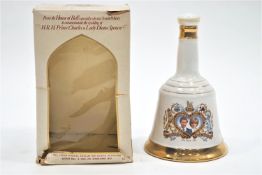 A Bells boxed 1981 Royal Wedding whisky bell shaped decanter,