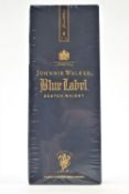 A bottle of Johnnie Walker Blue Label, boxed and unopened,