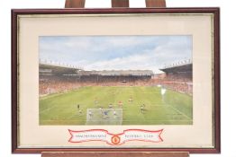Limited Edition signed Football print, 'Manchester United Football Club' by Michael Ewins,