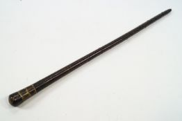 An Officers swagger stick, in leather,