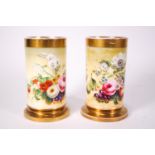 A pair of early 19th century Copeland and Garrett spill vases of plain cyclindrical form