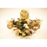 A Capodimonte flower group, in the form of roses in bloom,