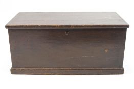 A Victorian painted pine two handled blanket box,