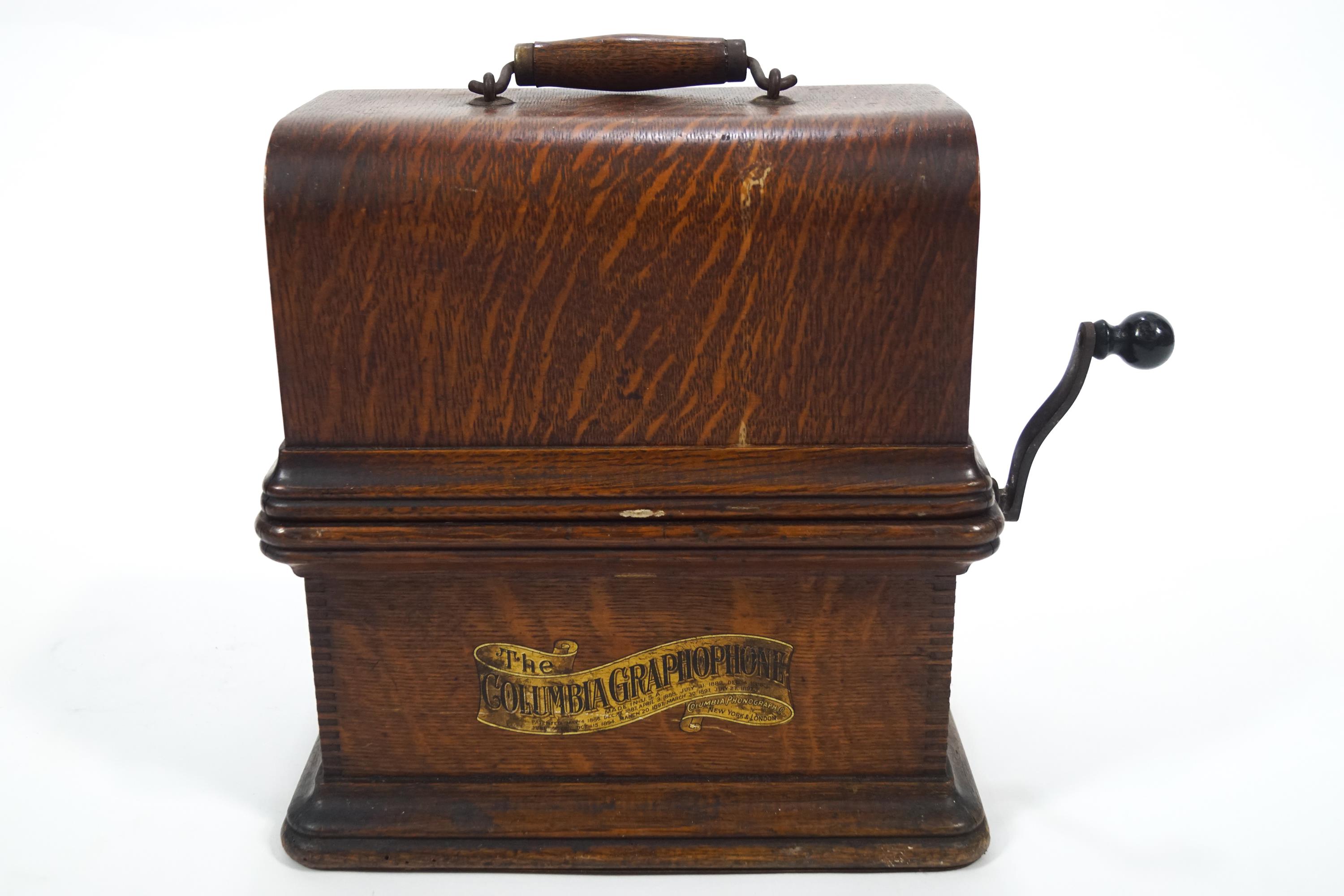 An oak cased Columbia Cylinder gramophone, patented May the 4th 1886, - Image 2 of 14