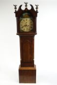 A 19th century oak long case clock,