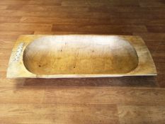 An early 20th century poplar wood dough trough,