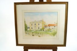 20th century British School, Rudge Hill House, watercolour, titled and dated 3.4.1990,