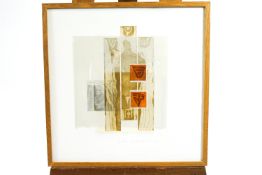 D Valero, abstract, screen print and mixed media, signed in pencil and numbered 1/1,