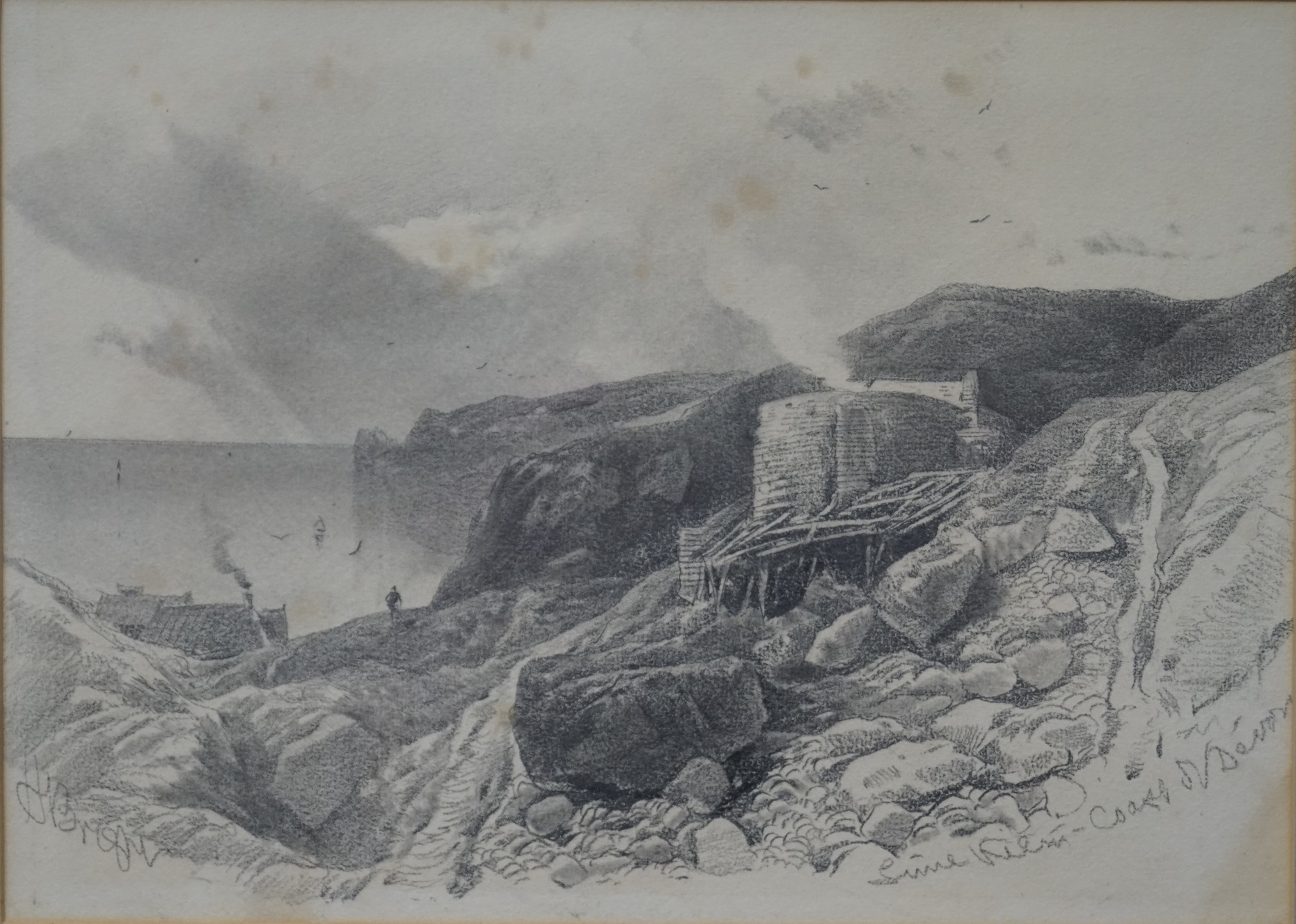 Henry Bright (1810-1873), Lime Kiln, charcoal, - Image 2 of 3