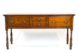 An George III style dresser base with unusual hinged top