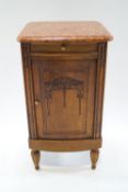 A Continental marble top pot cupboard,