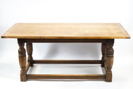 An oak refectory table,