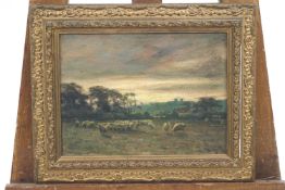 Joseph Milner, Sheep in landscape, oil on board, signed lower right,