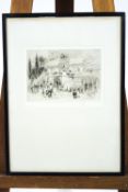 William Walcot, Villa Quintilli, etching, signed in pencil lower right,