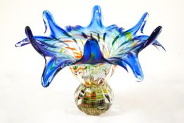 A Murano style glass vase of flared form,