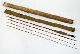 An Edwards Bristol split cane four piece fishing rod, f 1-8/2,