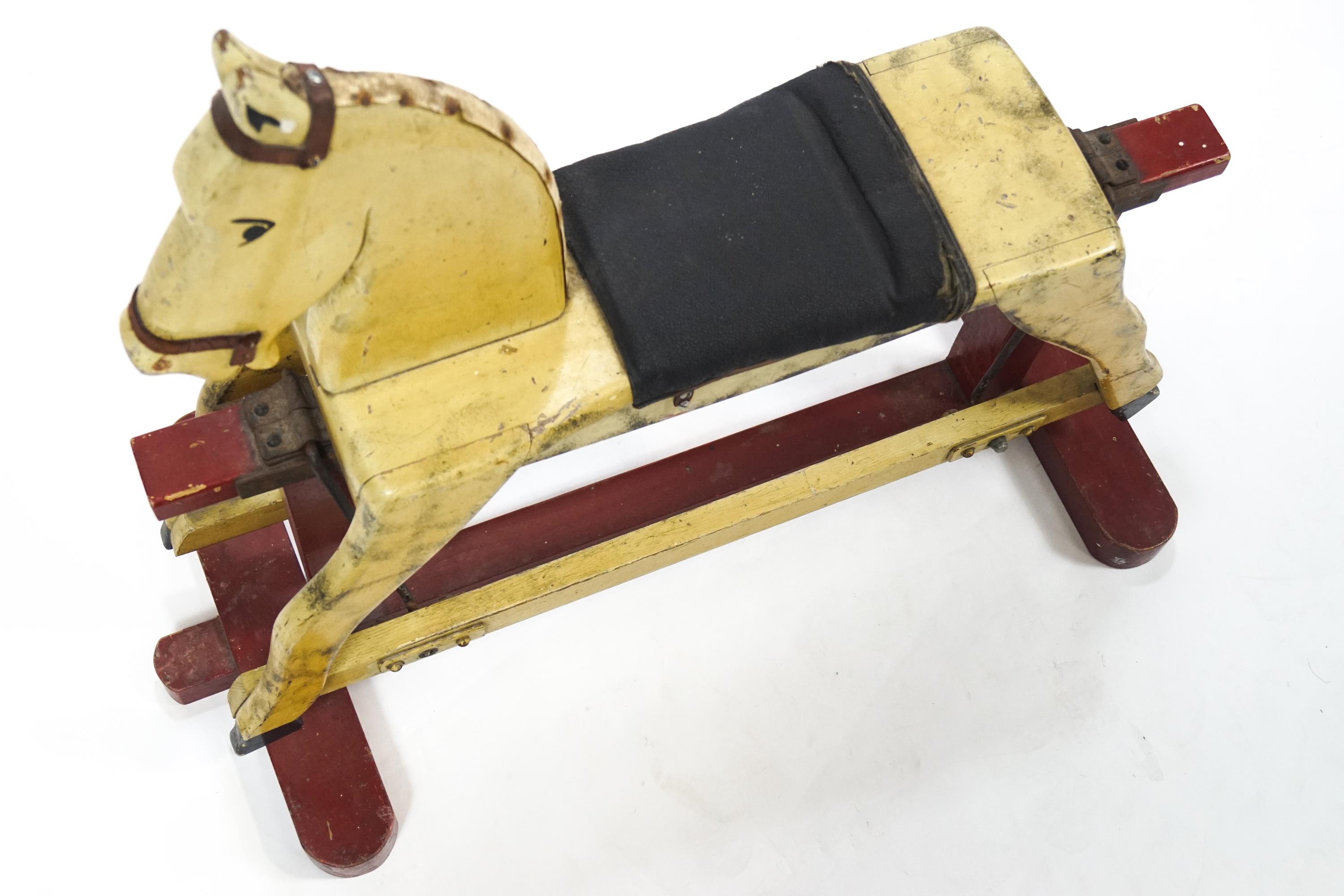 A mid 20th century provincial carved wood Rocking horse with painted finish - Image 2 of 2