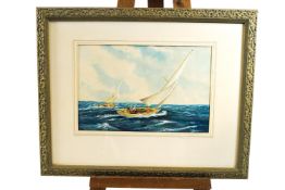 English 20th century School, A Yacht Race, watercolour,