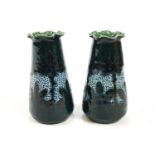 A pair of Barum stoneware small vases,
