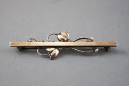 A white metal bar brooch by Georg Jensen. Stamped Sterling, pattern number 278